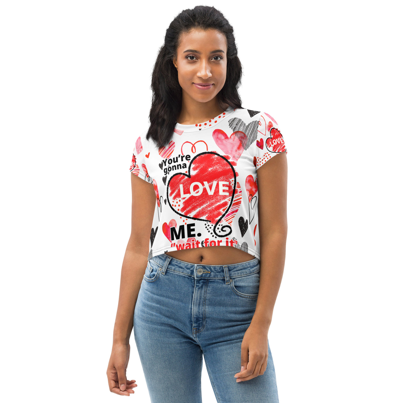 YOURE GONNA LOVE ME All-Over Print Crop Tee