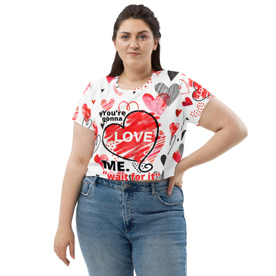 YOURE GONNA LOVE ME All-Over Print Crop Tee