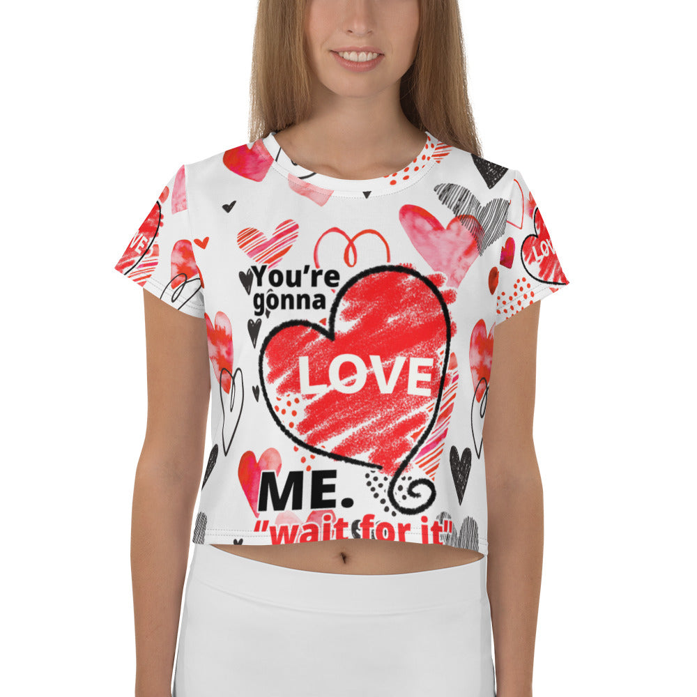 YOURE GONNA LOVE ME All-Over Print Crop Tee