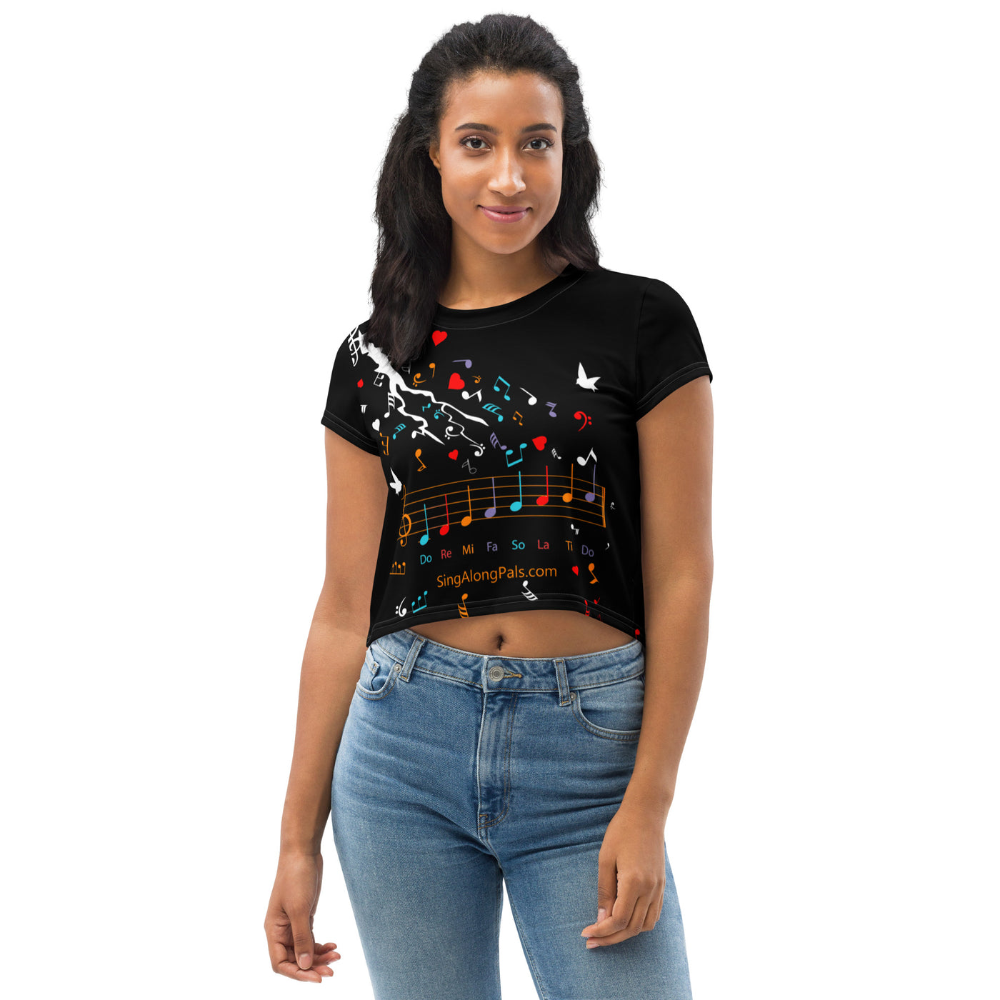 DO RE MI All-Over Print Crop Tee