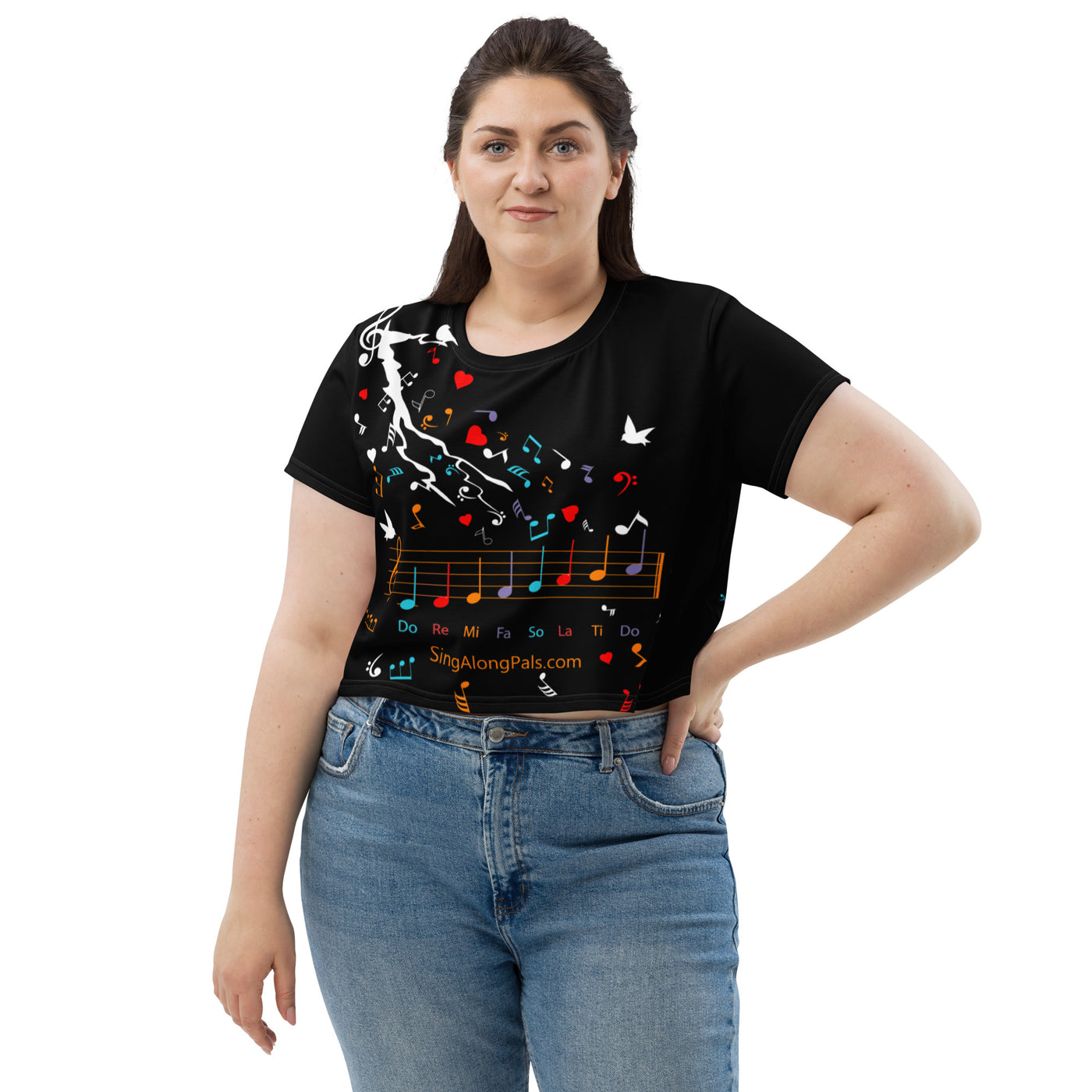 DO RE MI All-Over Print Crop Tee