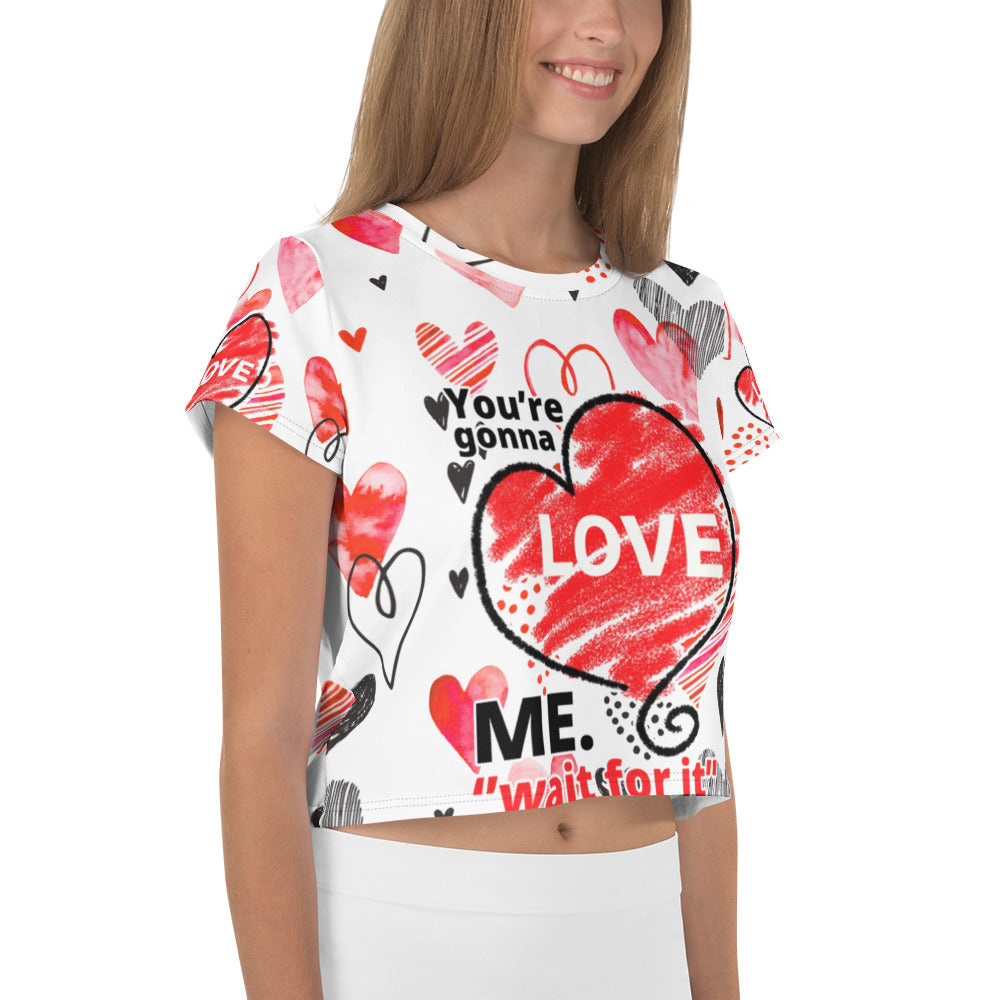 YOURE GONNA LOVE ME All-Over Print Crop Tee