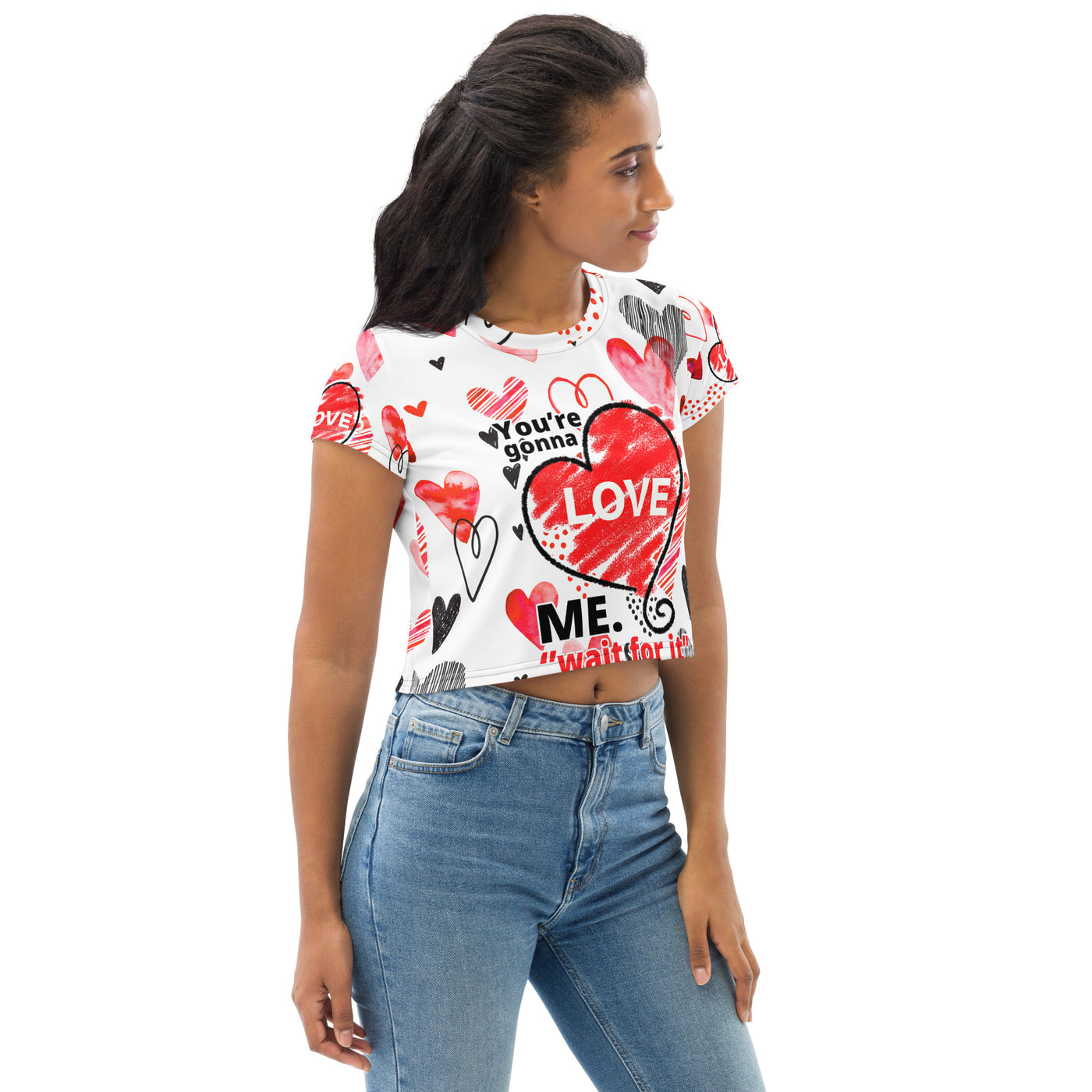 YOURE GONNA LOVE ME All-Over Print Crop Tee