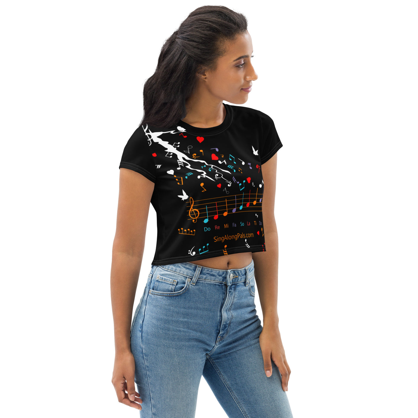 DO RE MI All-Over Print Crop Tee