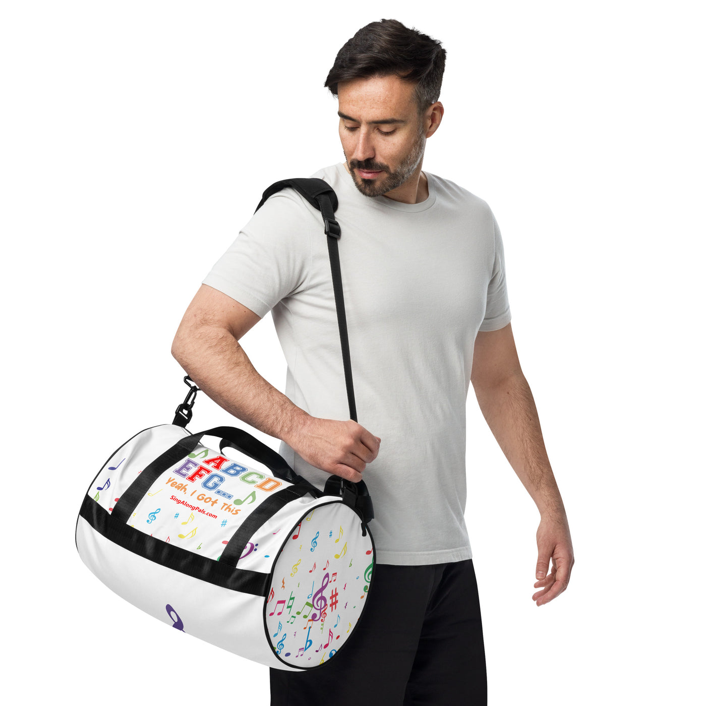 A B C D E F G All-over print gym bag