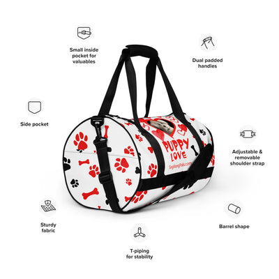 PUPPY LOVE All-over print gym bag