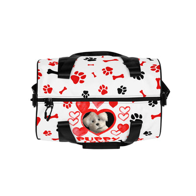 PUPPY LOVE All-over print gym bag