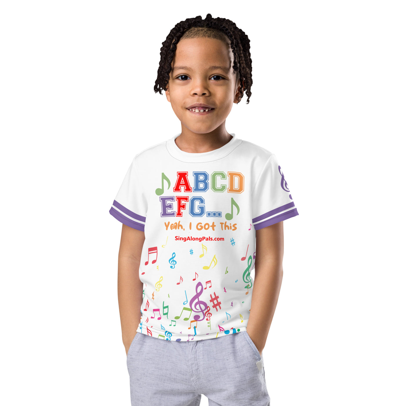 A B C D E F G Kids crew neck t-shirt - SingAlong Pals