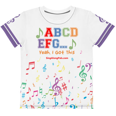 A B C D E F G Kids crew neck t-shirt - SingAlong Pals