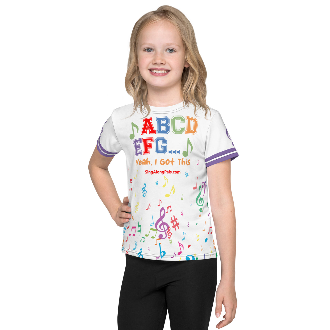 A B C D E F G Kids crew neck t-shirt - SingAlong Pals