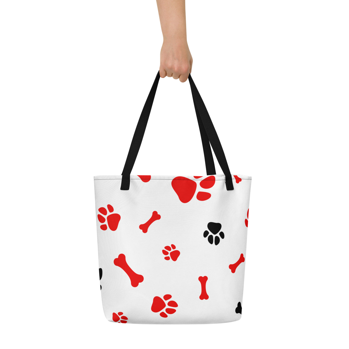 PUPPY LOVE All-Over Print Large Tote Bag