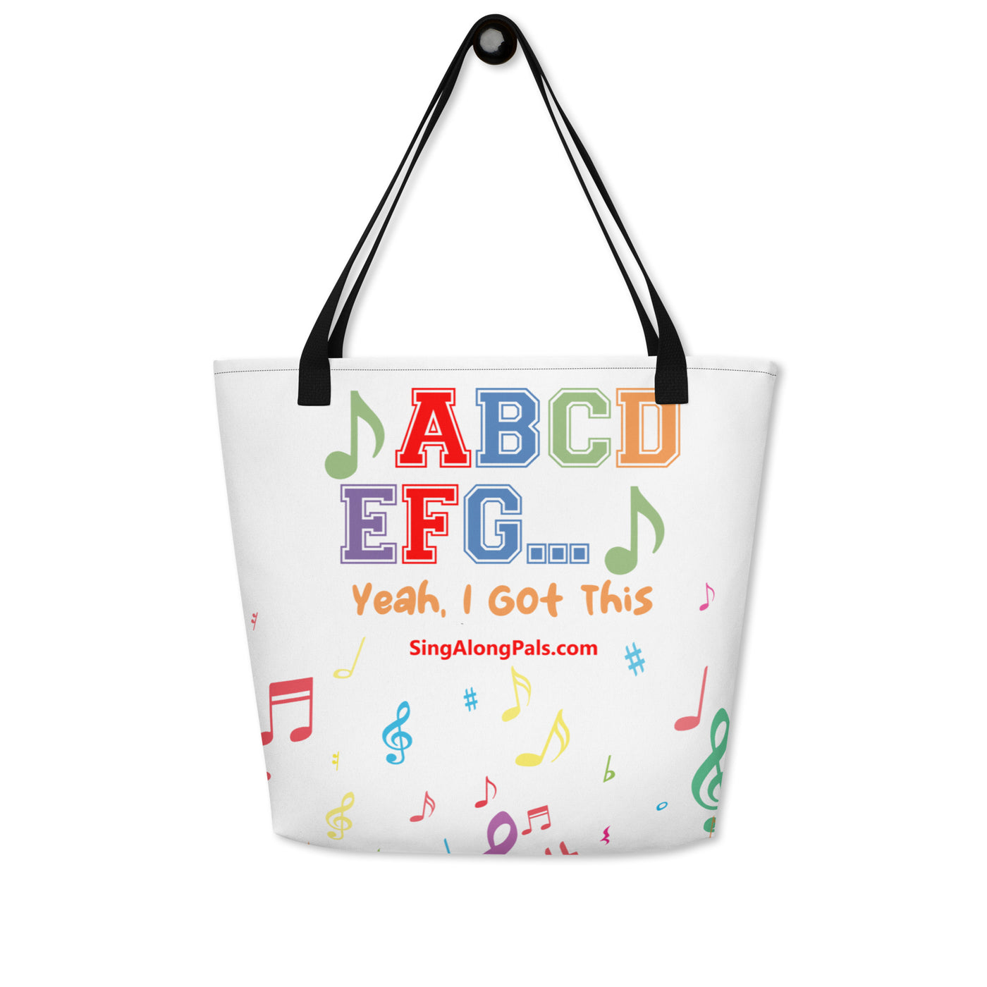 A B C D E F G All-Over Print Large Tote Bag