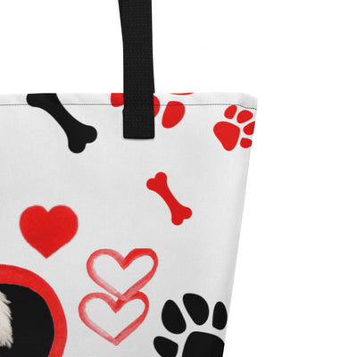 PUPPY LOVE All-Over Print Large Tote Bag