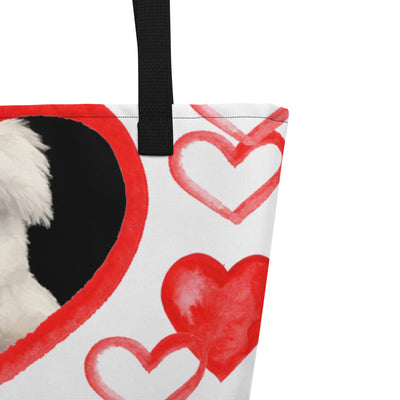 PUPPY LOVE All-Over Print Large Tote Bag