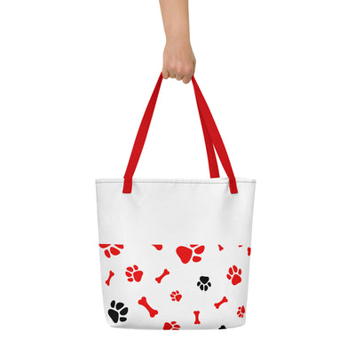 PUPPY LOVE All-Over Print Large Tote Bag