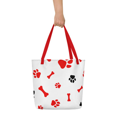 PUPPY LOVE All-Over Print Large Tote Bag