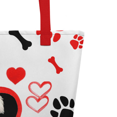 PUPPY LOVE All-Over Print Large Tote Bag