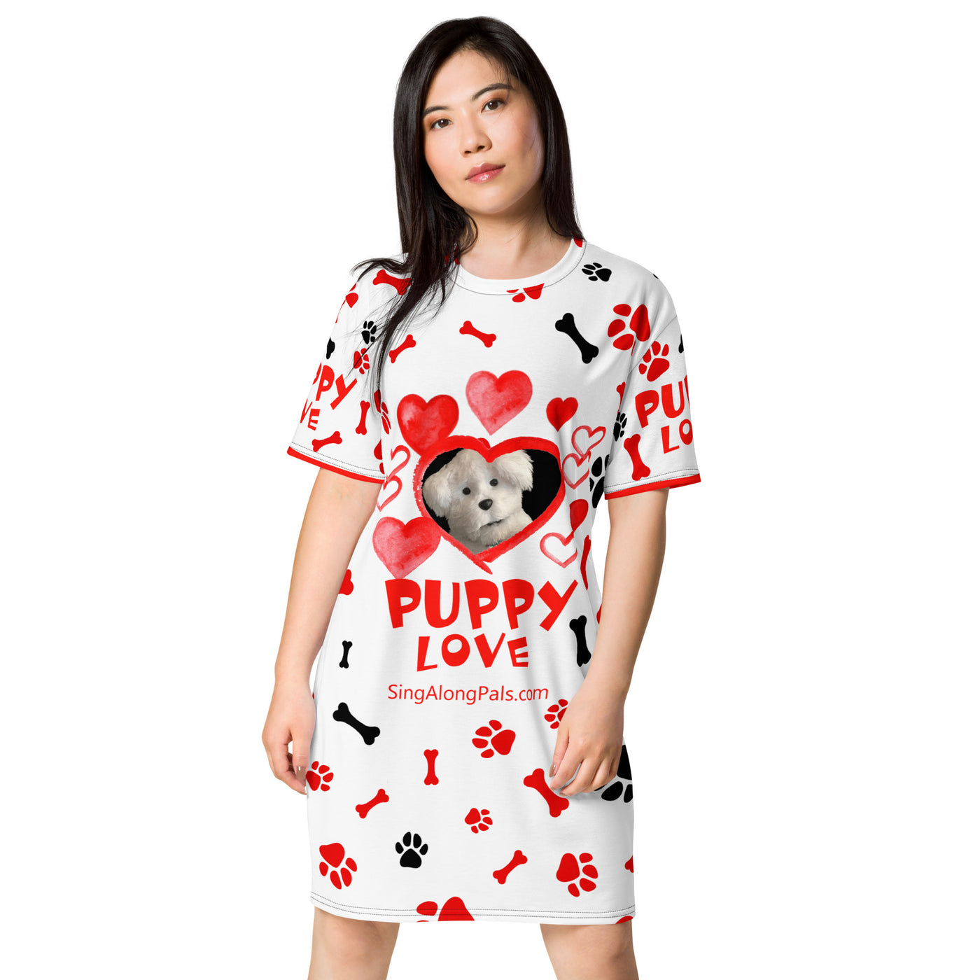 PUPPY LOVE T-shirt dress