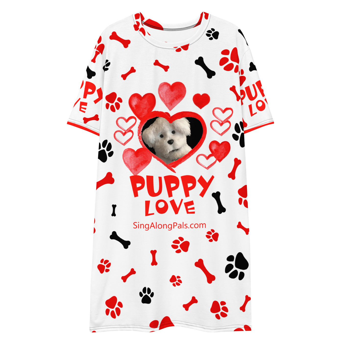 PUPPY LOVE T-shirt dress