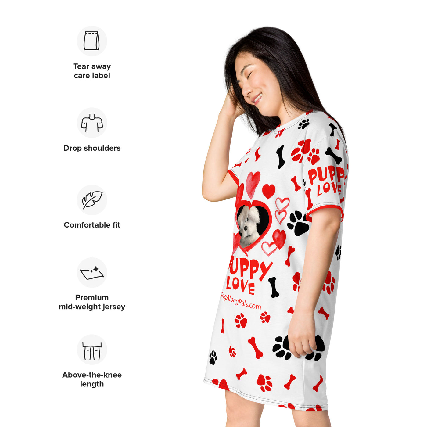 PUPPY LOVE T-shirt dress