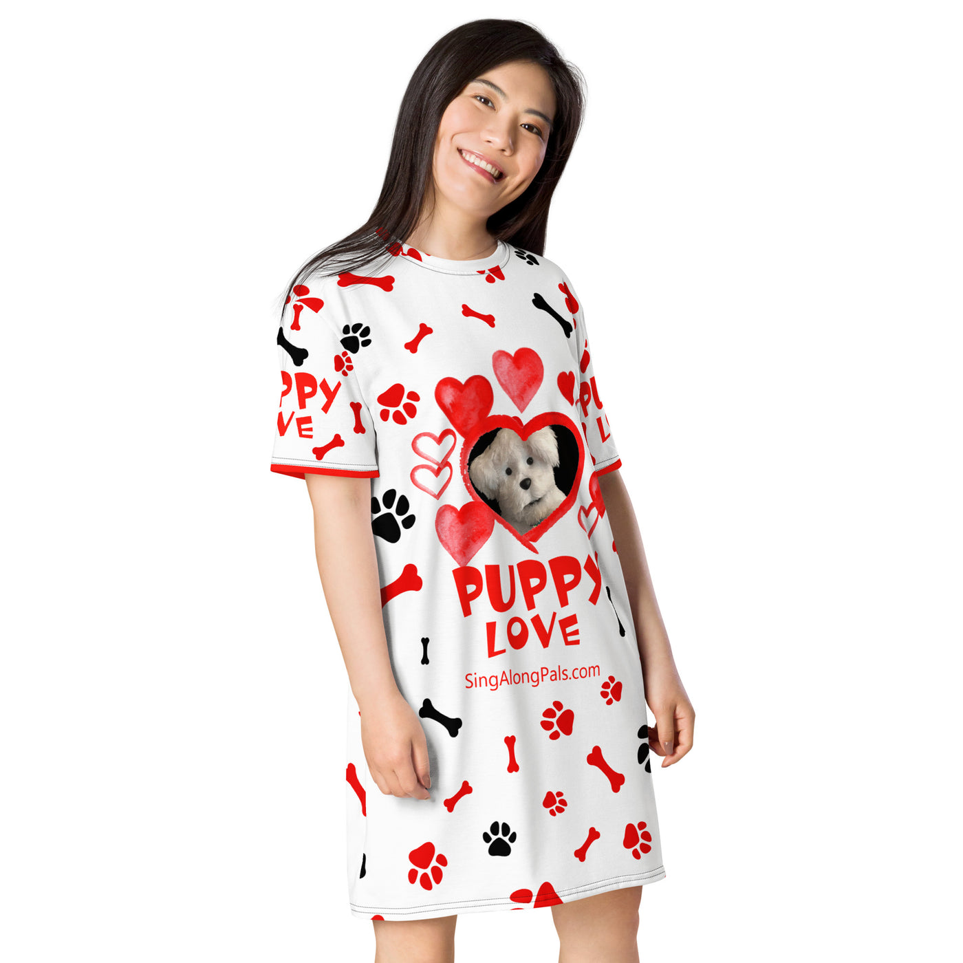 PUPPY LOVE T-shirt dress