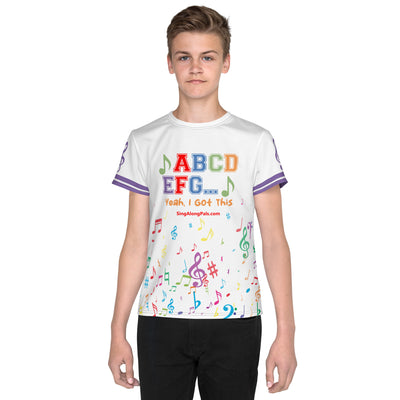 A B C D E F G Youth crew neck t-shirt - SingAlong Pals