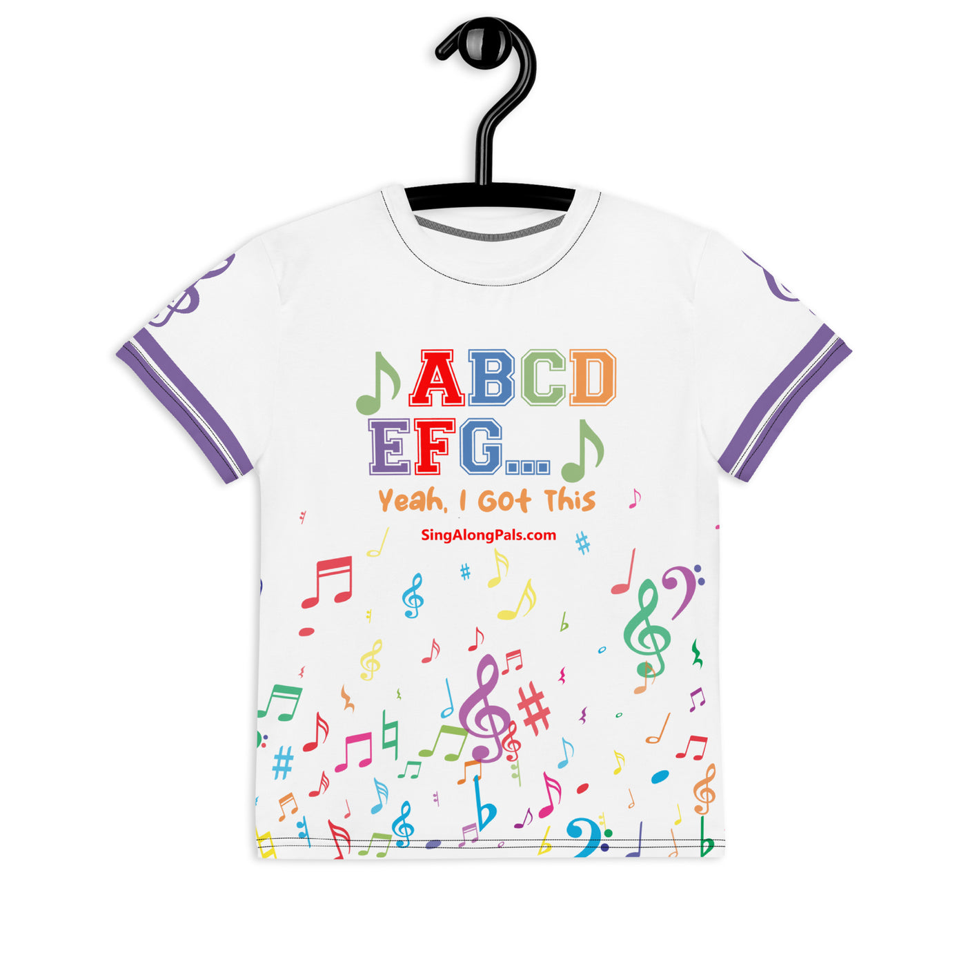 A B C D E F G Youth crew neck t-shirt - SingAlong Pals