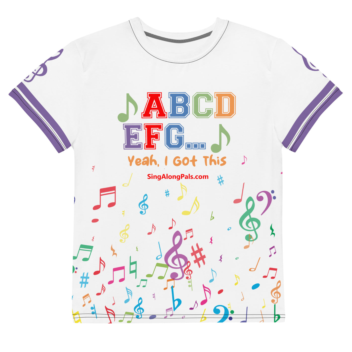 A B C D E F G Youth crew neck t-shirt - SingAlong Pals