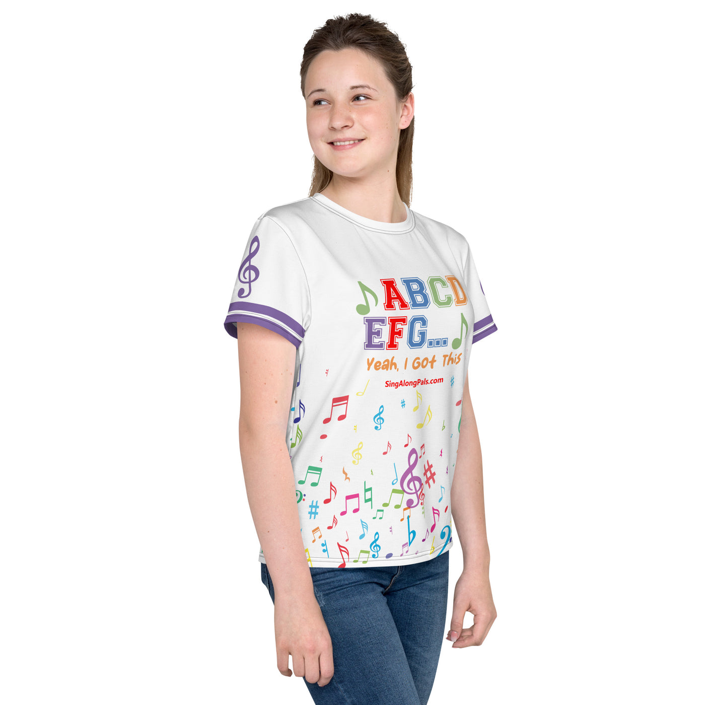 A B C D E F G Youth crew neck t-shirt - SingAlong Pals