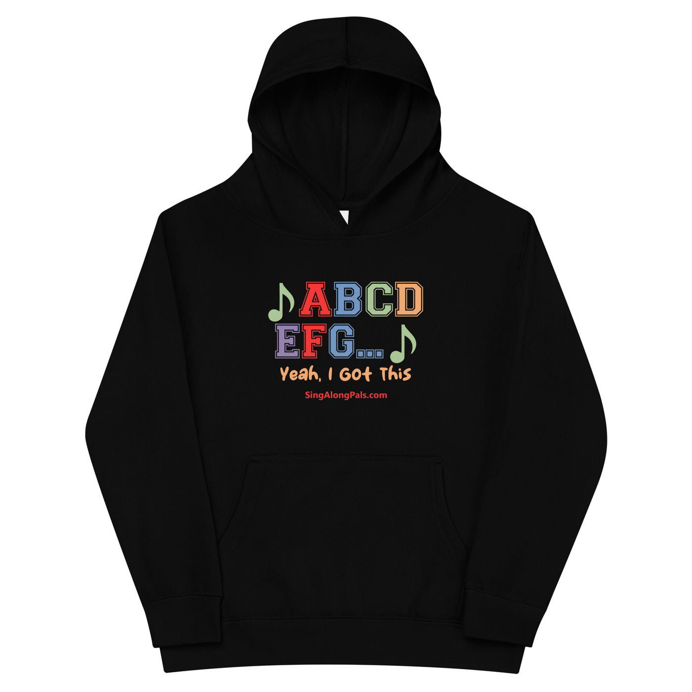 A B C D E F G Kids fleece hoodie - SingAlong Pals