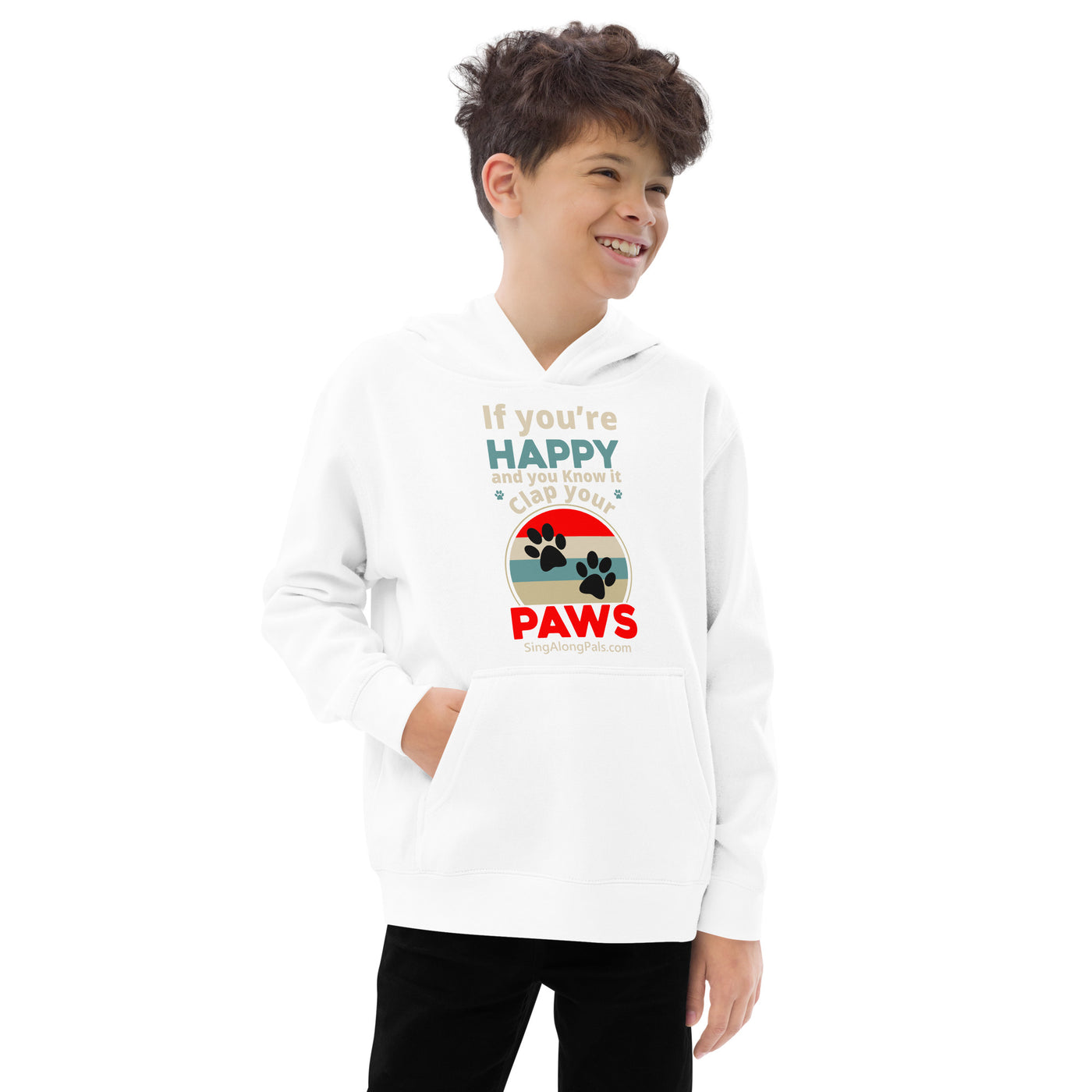 IF YOURE HAPPY Kids fleece hoodie - SingAlong Pals