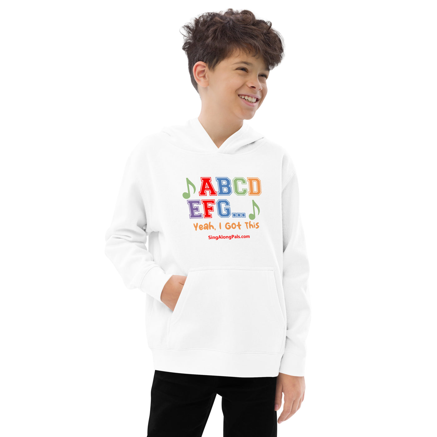 A B C D E F G Kids fleece hoodie - SingAlong Pals