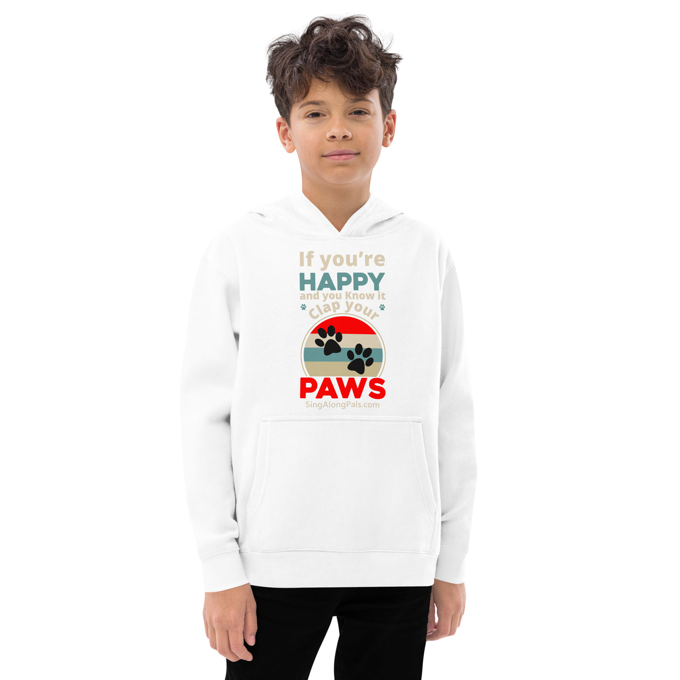 IF YOURE HAPPY Kids fleece hoodie - SingAlong Pals