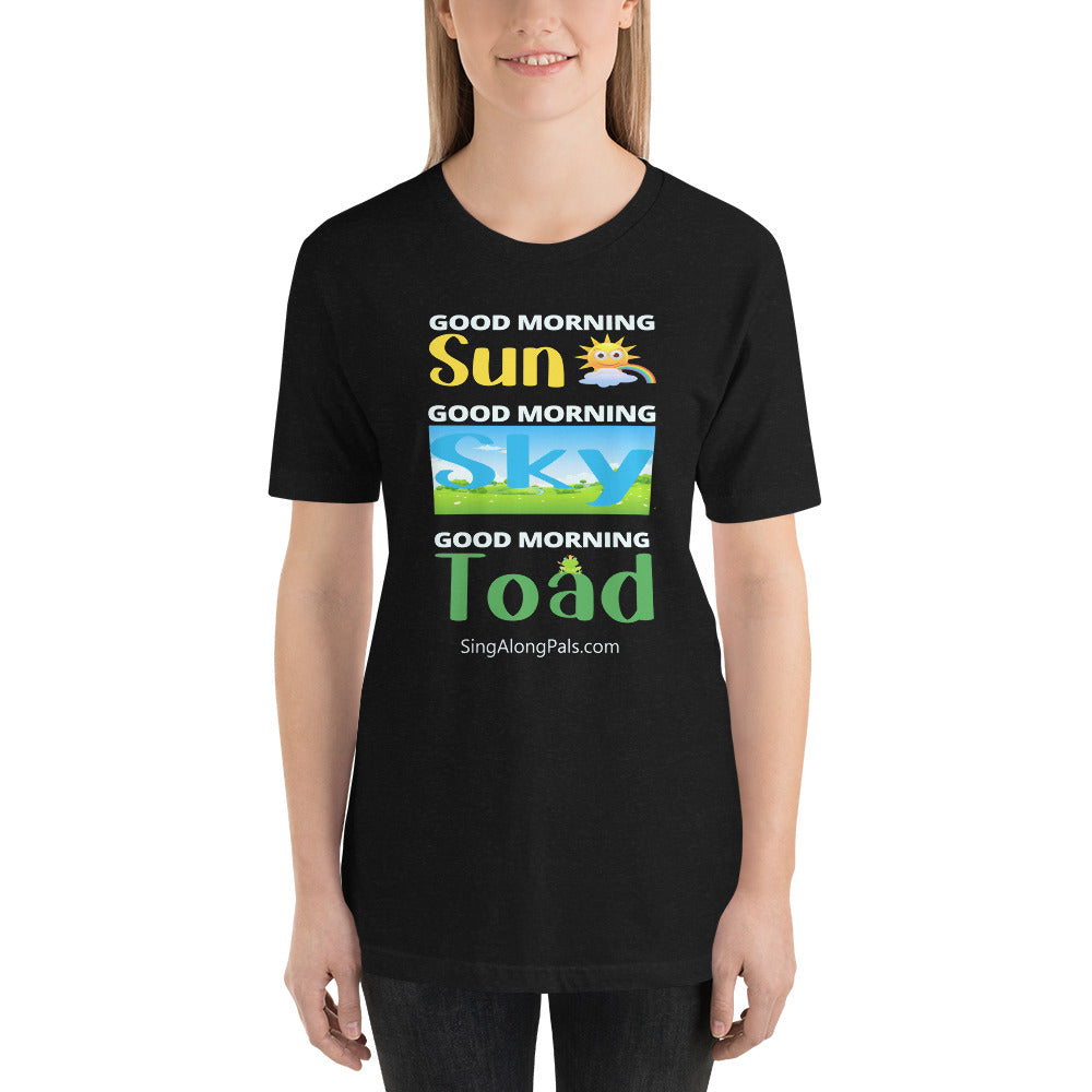 Sun - Sky - Toad.. Unisex Staple Tee - Adults, Sun - sky - toad - SingAlong Pals