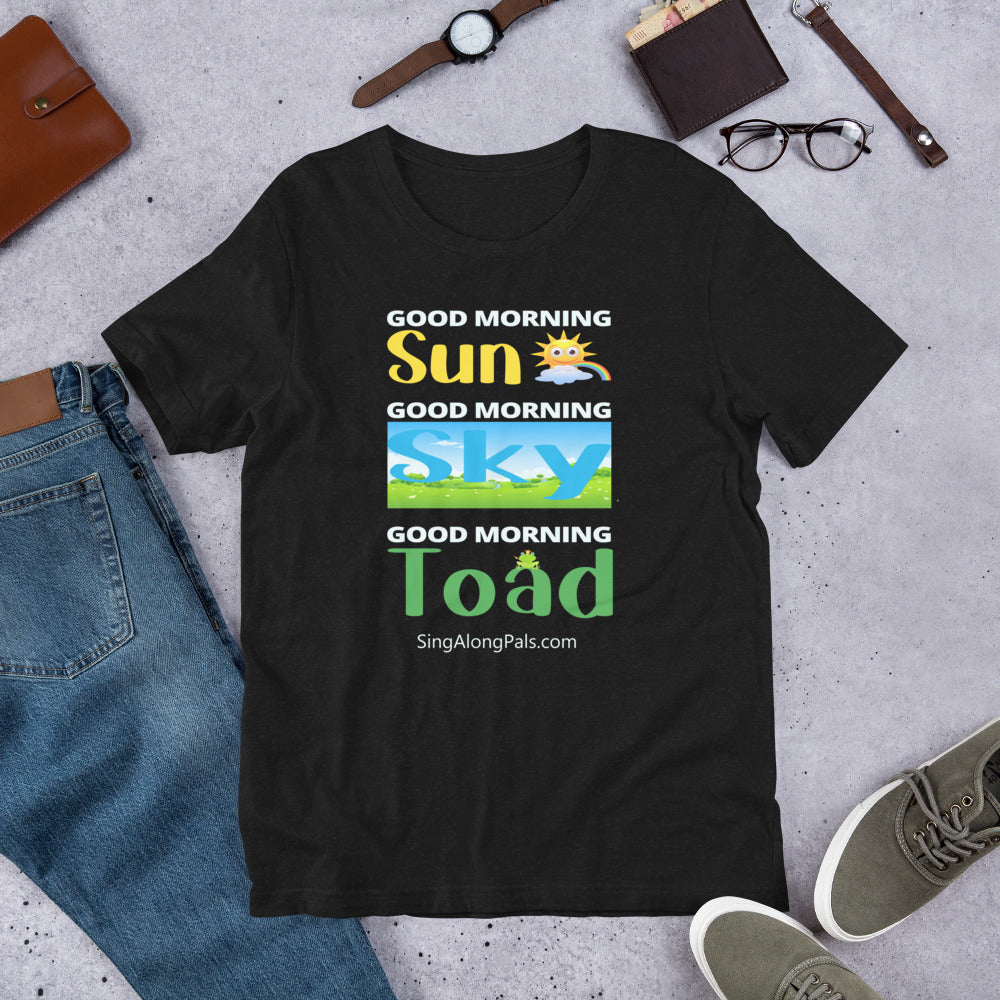 Sun - Sky - Toad.. Unisex Staple Tee - Adults, Sun - sky - toad - SingAlong Pals