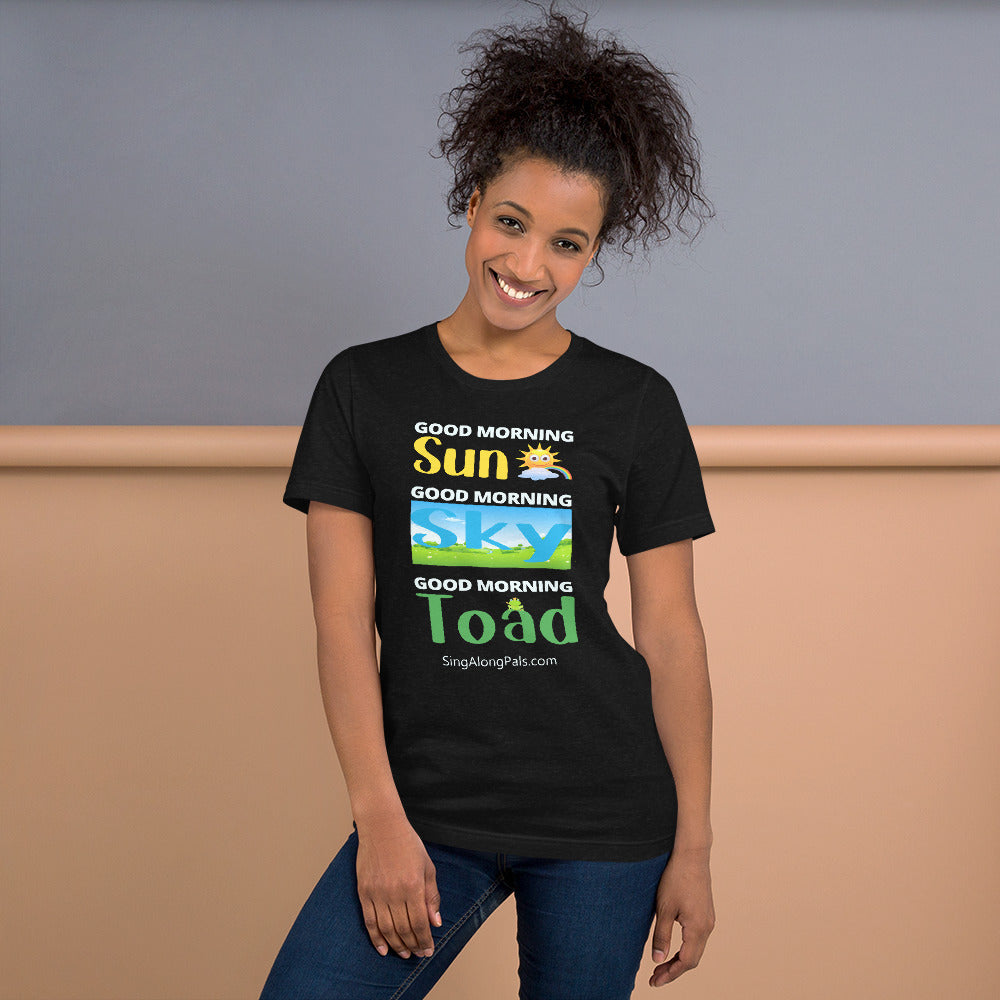 Sun - Sky - Toad.. Unisex Staple Tee - Adults, Sun - sky - toad - SingAlong Pals