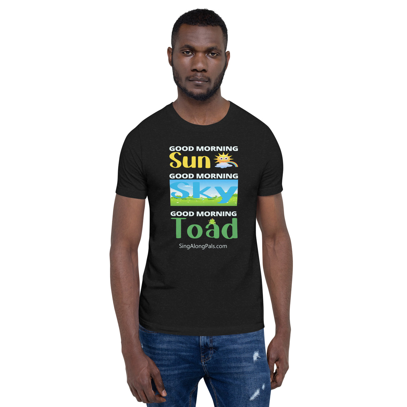 Sun - Sky - Toad.. Unisex Staple Tee - Adults, Sun - sky - toad - SingAlong Pals