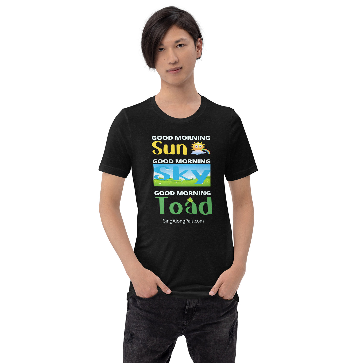 Sun - Sky - Toad.. Unisex Staple Tee - Adults, Sun - sky - toad - SingAlong Pals