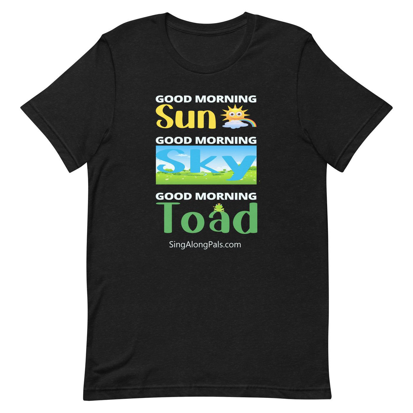 Sun - Sky - Toad.. Unisex Staple Tee - Adults, Sun - sky - toad - SingAlong Pals