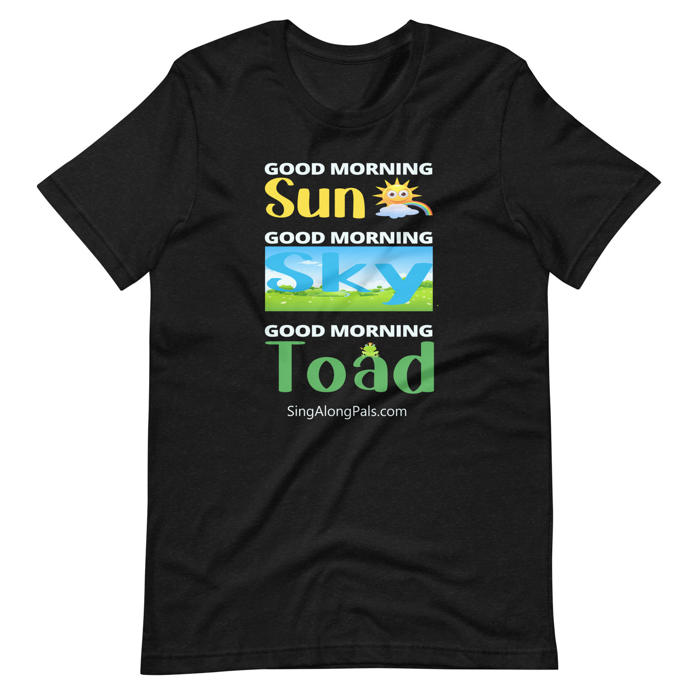 Sun - Sky - Toad.. Unisex Staple Tee - Adults, Sun - sky - toad - SingAlong Pals