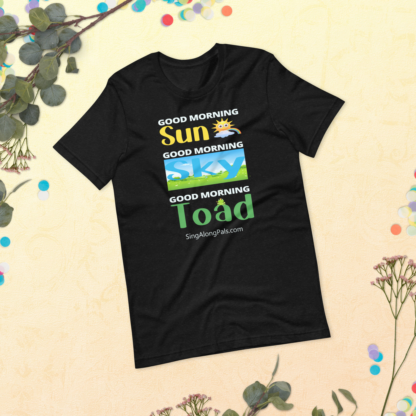 Sun - Sky - Toad.. Unisex Staple Tee - Adults, Sun - sky - toad - SingAlong Pals