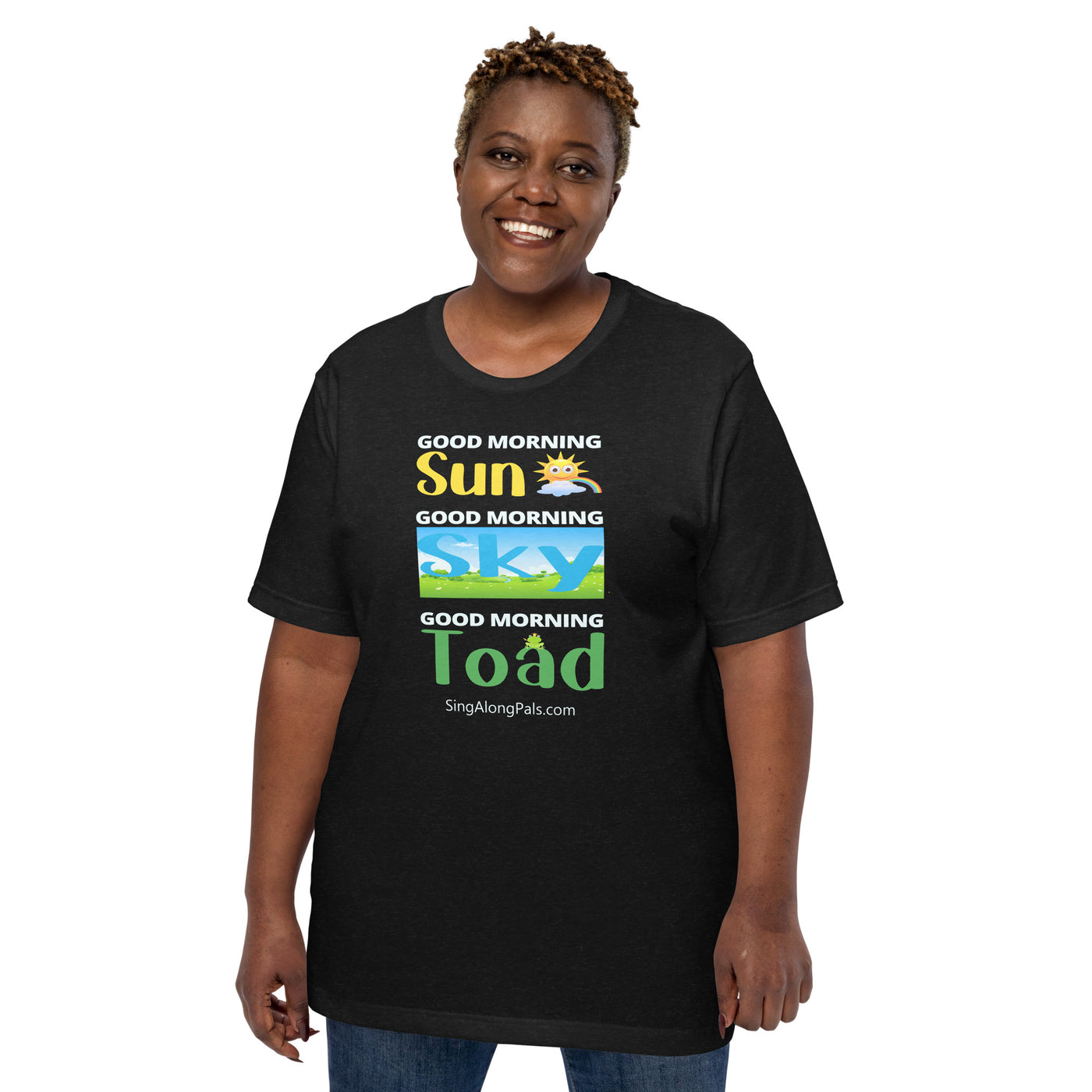 Sun - Sky - Toad.. Unisex Staple Tee - Adults, Sun - sky - toad - SingAlong Pals