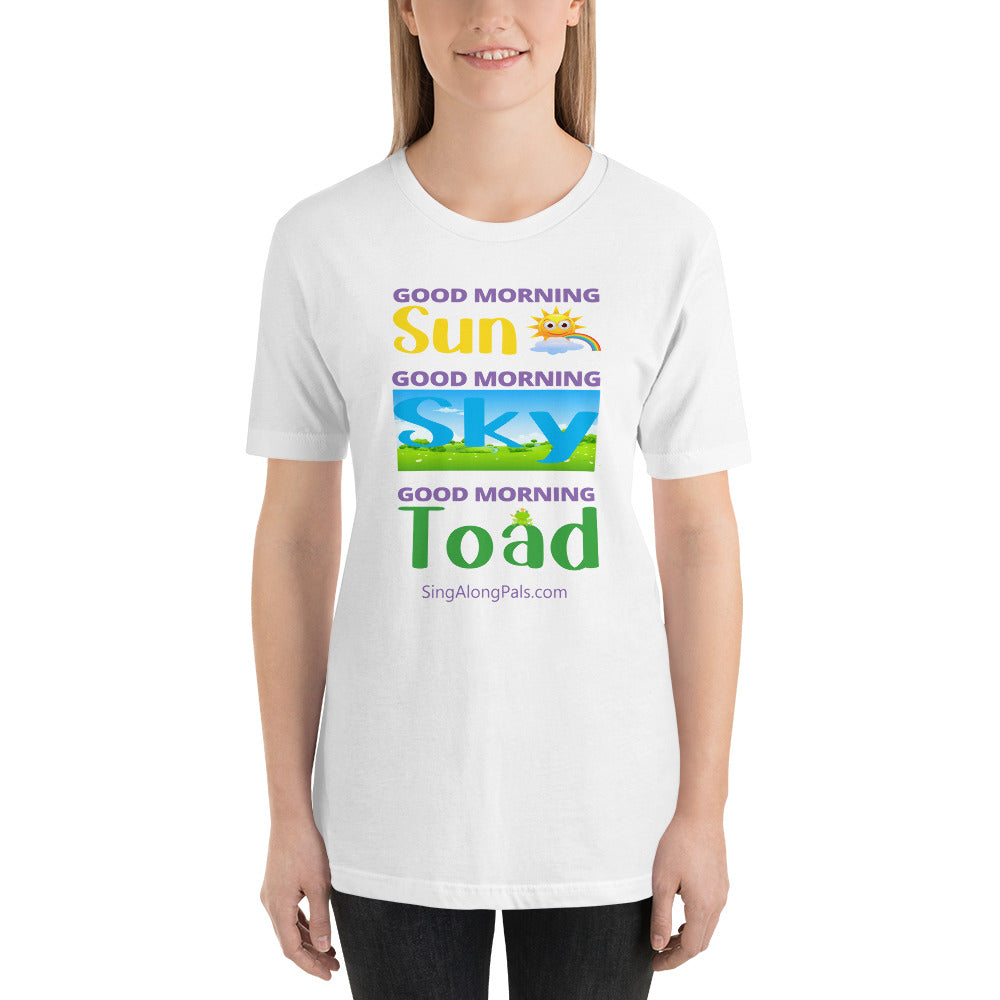 Sun - Sky - Toad.. Unisex Staple Tee - Adults, Sun - sky - toad - SingAlong Pals