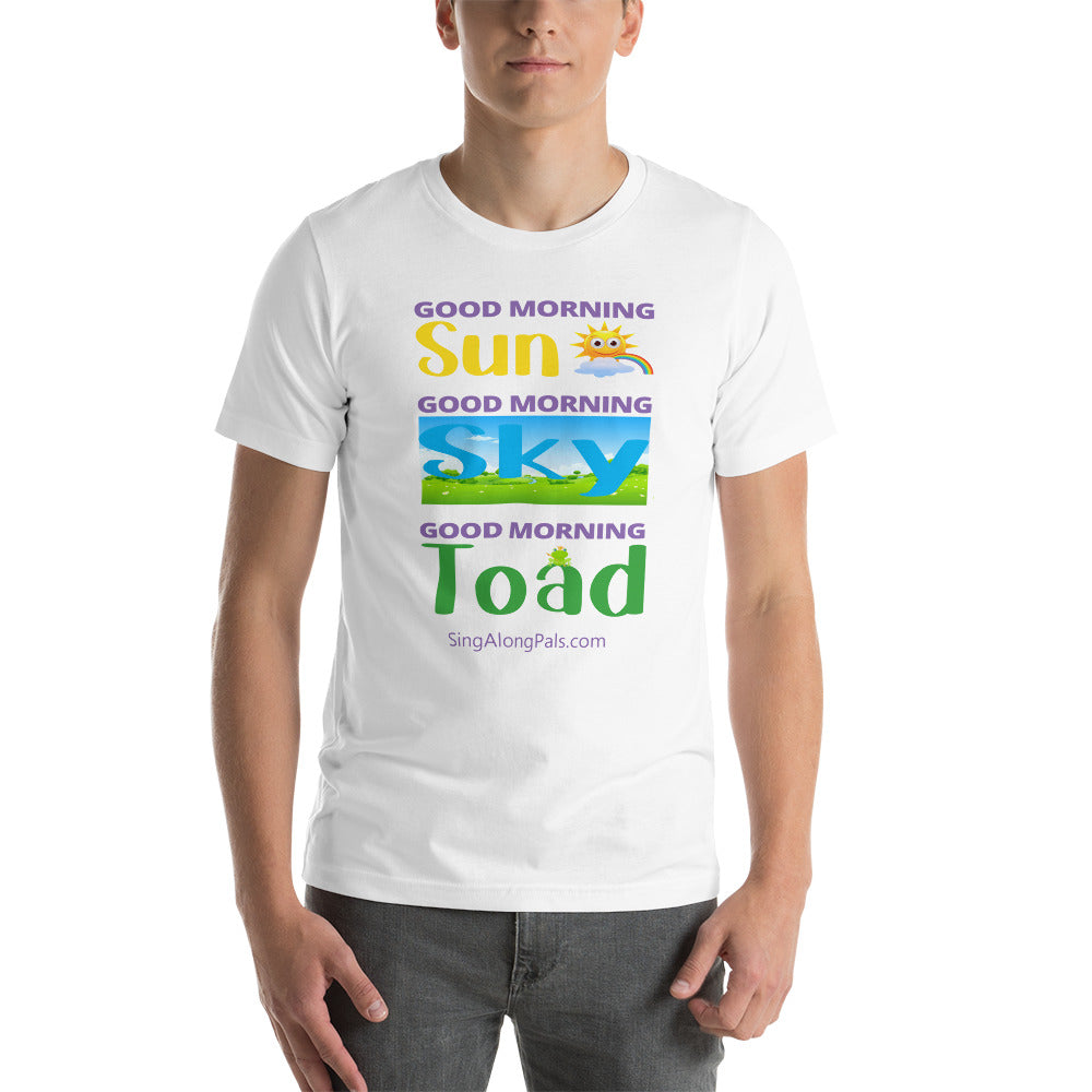 Sun - Sky - Toad.. Unisex Staple Tee - Adults, Sun - sky - toad - SingAlong Pals