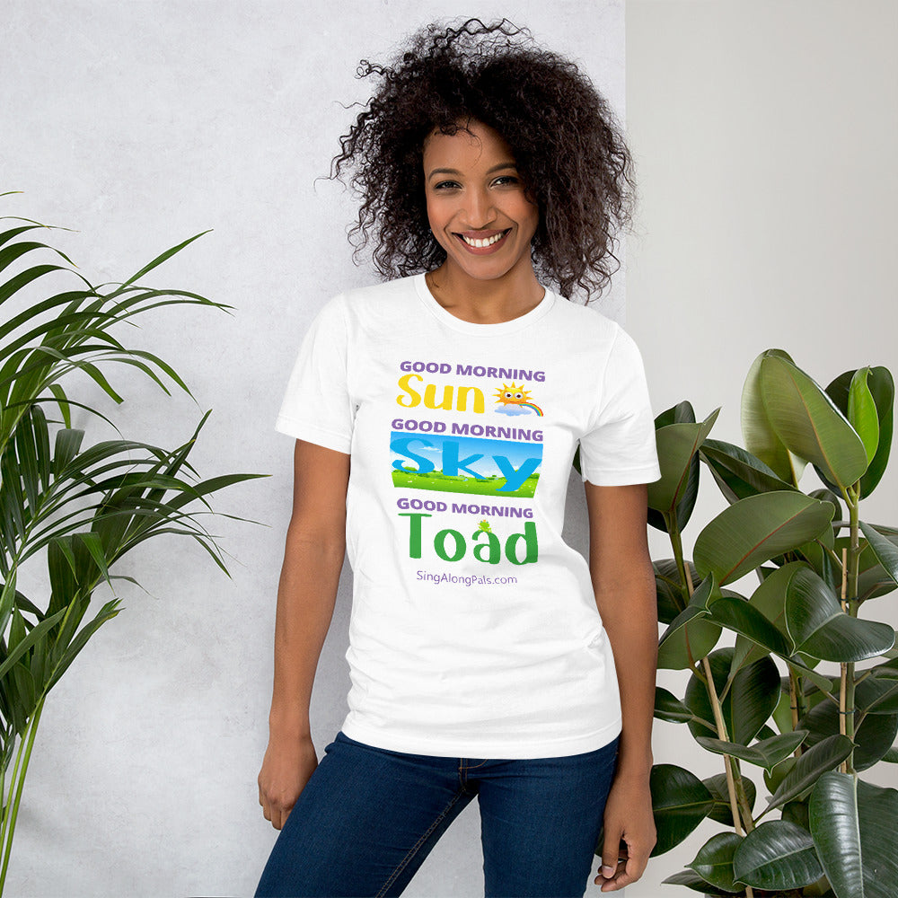 Sun - Sky - Toad.. Unisex Staple Tee - Adults, Sun - sky - toad - SingAlong Pals