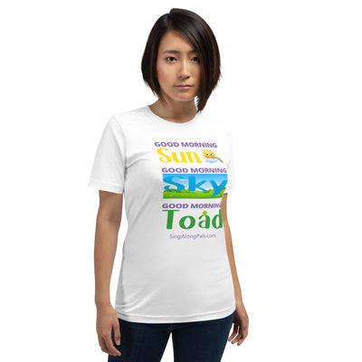 Sun - Sky - Toad.. Unisex Staple Tee - Adults, Sun - sky - toad - SingAlong Pals