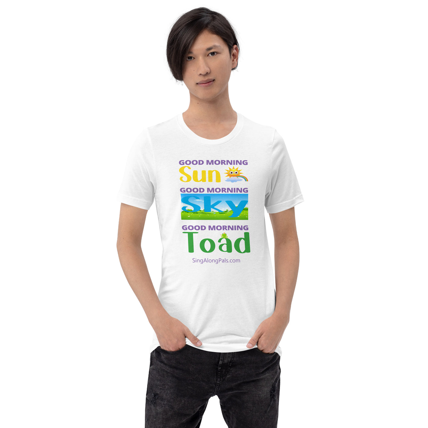 Sun - Sky - Toad.. Unisex Staple Tee - Adults, Sun - sky - toad - SingAlong Pals