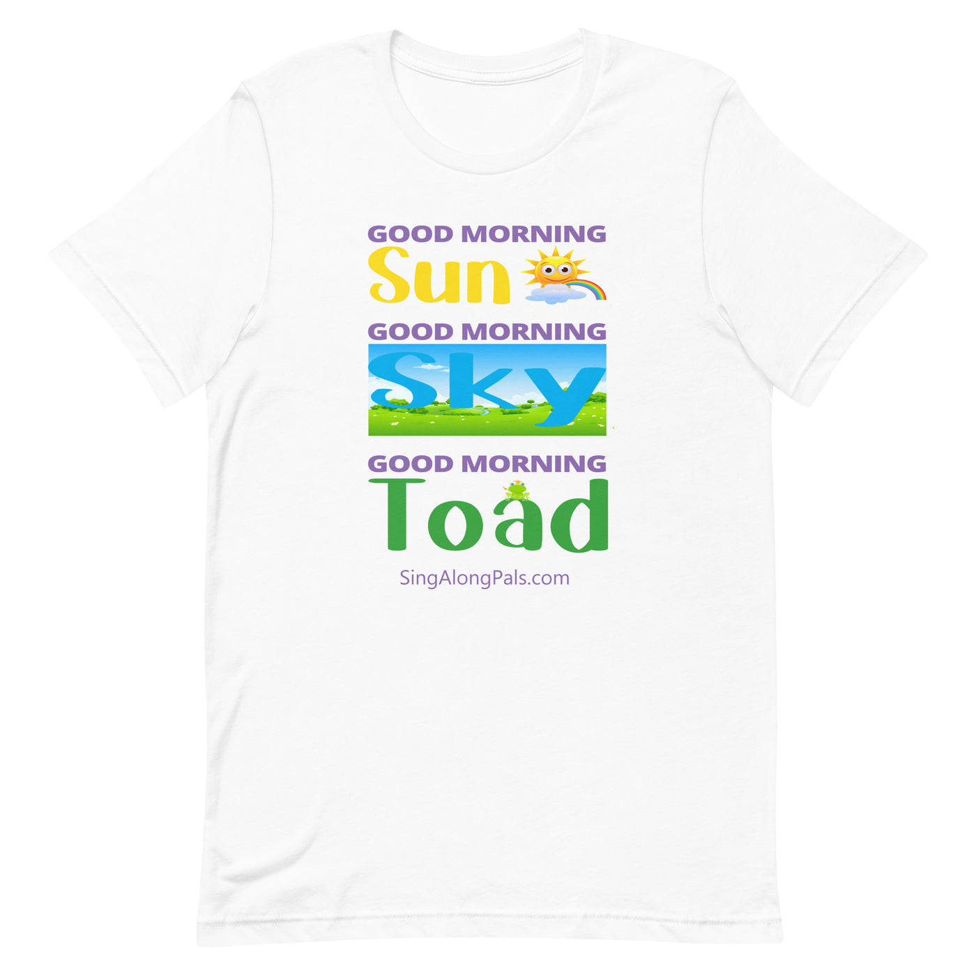 Sun - Sky - Toad.. Unisex Staple Tee - Adults, Sun - sky - toad - SingAlong Pals