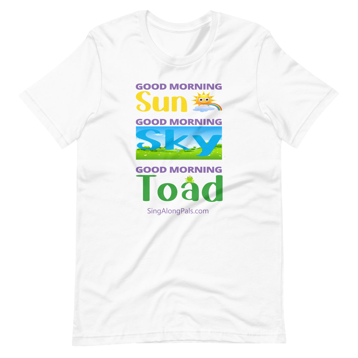 Sun - Sky - Toad.. Unisex Staple Tee - Adults, Sun - sky - toad - SingAlong Pals