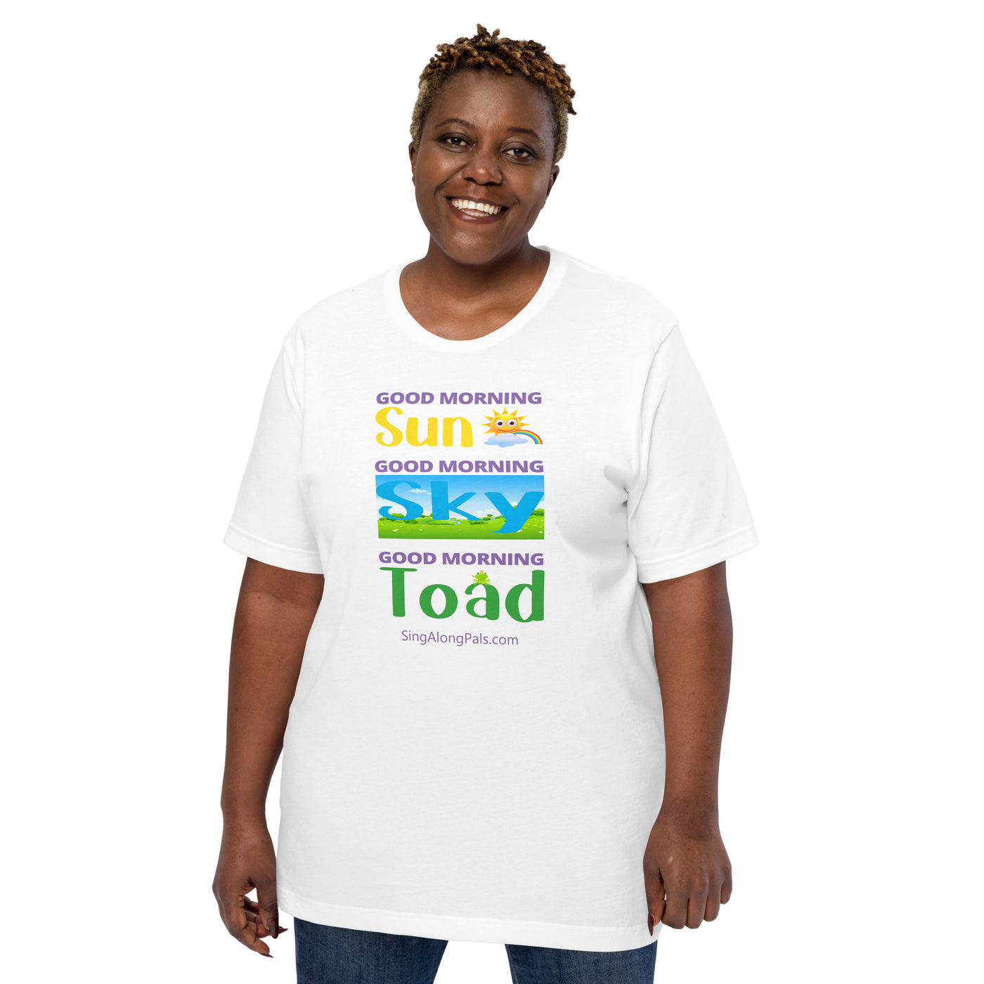 Sun - Sky - Toad.. Unisex Staple Tee - Adults, Sun - sky - toad - SingAlong Pals